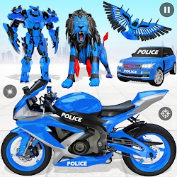 Police Eagle Robot Car Game 3d