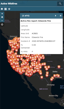 Active Wildfire Map screenshots