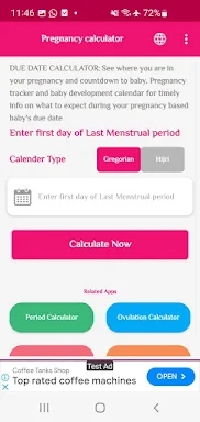 Pregnancy Due Date Calculator screenshots