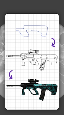 How to draw weapons. Skins screenshots