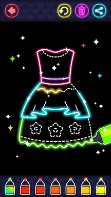 Glitter Dress Coloring Game screenshots