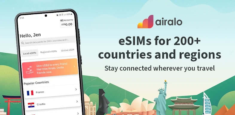 Airalo: eSIM Travel & Internet screenshots