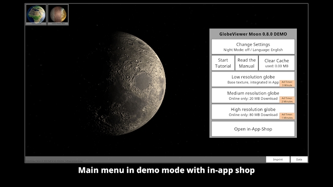 GlobeViewer Moon screenshots