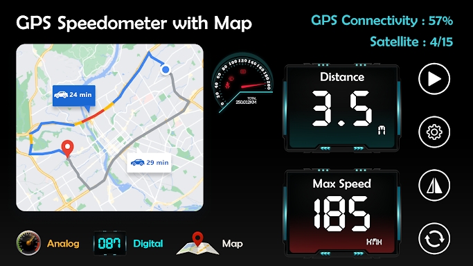 GPS Speedometer HUD Odometer screenshots