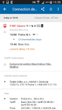 Czech Public Transport IDOS screenshots