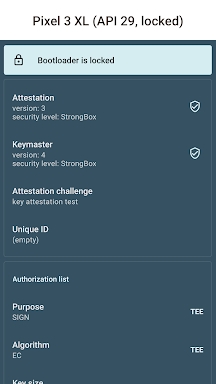 Key Attestation Demo screenshots