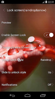 Lock screen(live wallpaper) screenshots