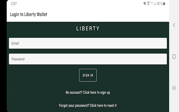 Liberty Wallet screenshots