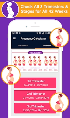 Pregnancy calculator, duedate screenshots