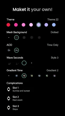 Wave: Wear OS Watch face screenshots