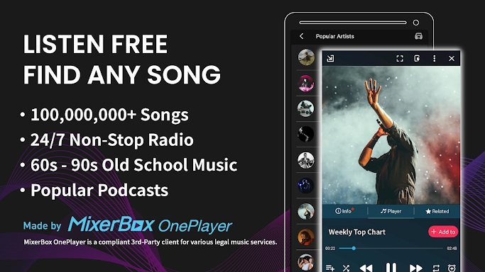 FREEMUSIC© MP3 Music Player screenshots