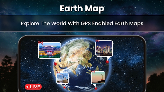 GPS Earth Maps Live Navigation screenshots