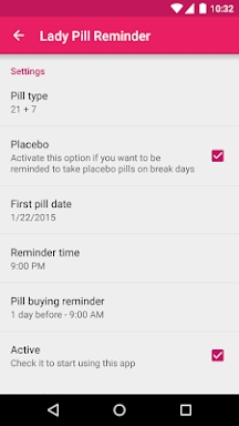 Lady Pill Reminder screenshots