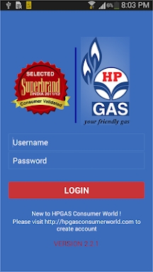 HP GAS App screenshots
