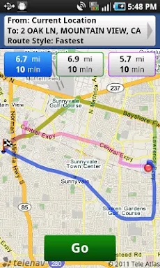 TeleNav GPS Navigator for TMO screenshots