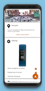 Fitbit Navigation through Maps screenshots