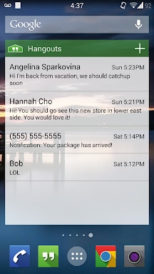 Hangouts Widget screenshots