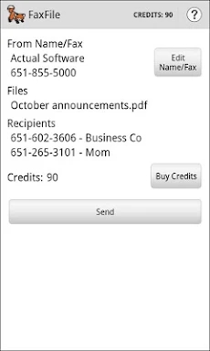 FaxFile - Send Fax from phone screenshots