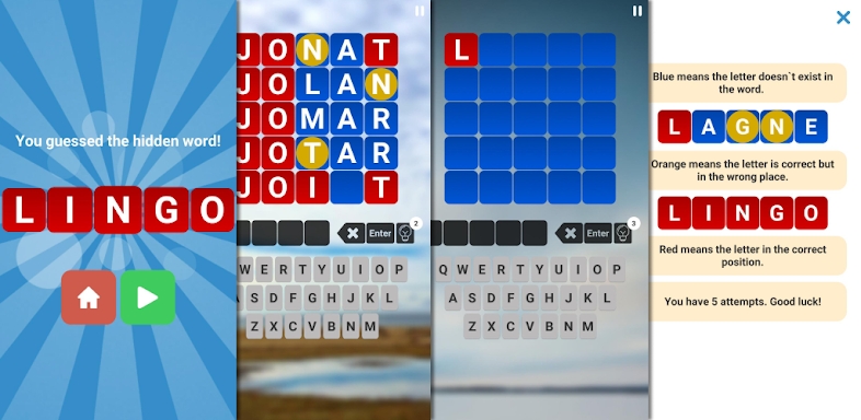 Lingo word game screenshots