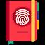 Diary with Fingerprint lock icon