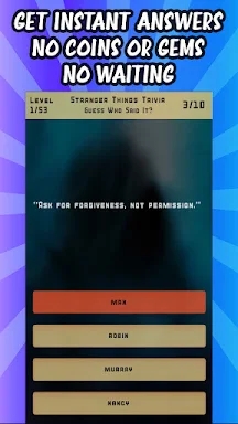Stranger Things Trivia Quiz screenshots