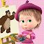 Masha and the Bear: coloring icon