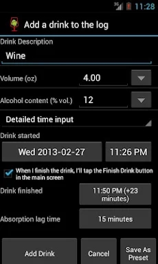 AlcoDroid Alcohol Tracker screenshots