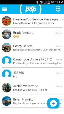 FreedomPop Messaging Phone/SIM screenshots