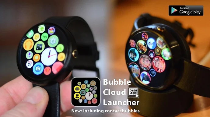 Bubble Cloud Wear OS Launcher screenshots