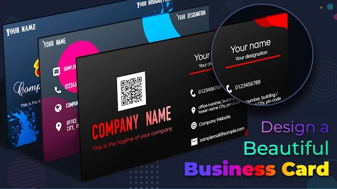 Digital Business card maker screenshots