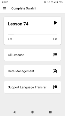 Language Transfer screenshots
