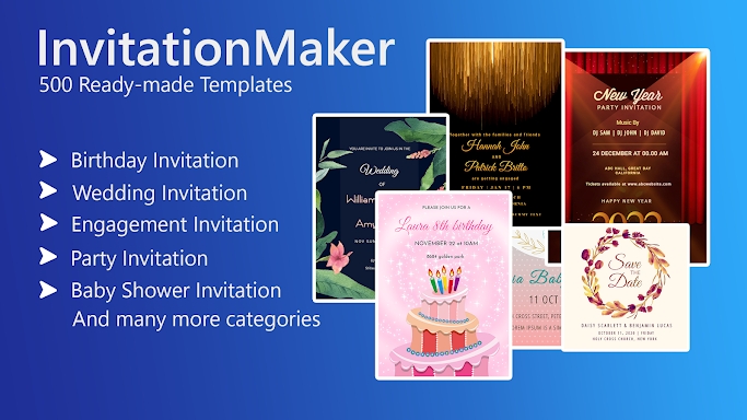 Invitation card Maker, Design screenshots