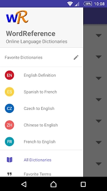 WordReference.com dictionaries screenshots