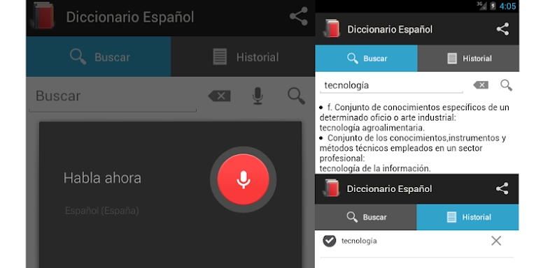 Spanish dictionary screenshots