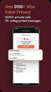 Hushed: US Second Phone Number screenshots