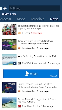 MSN Weather - Forecast & Maps screenshots