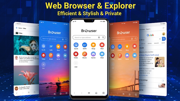Browser for Android screenshots