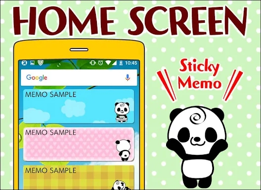 Memo Pad Panda (sticky) note screenshots