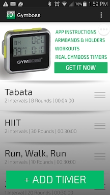 Gymboss Interval Timer screenshots