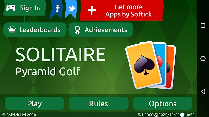 Pyramid Golf Solitaire screenshots