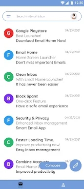 Email Home - Email Homescreen screenshots