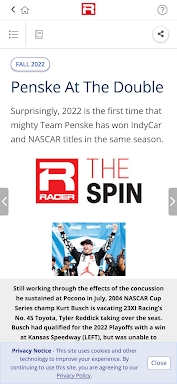 RACER Magazine screenshots