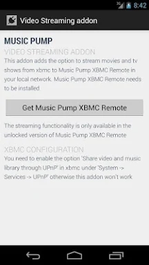 Music Pump Streaming Addon screenshots