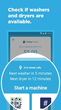 CSCPay Mobile Coinless Laundry screenshots