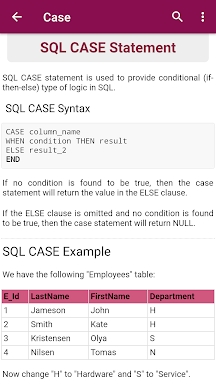 SQL Reference screenshots