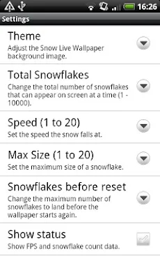 Settling Snow Live Wallpaper screenshots
