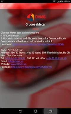 Glucose meter screenshots