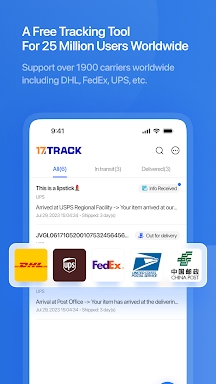 17TRACK Package Tracker screenshots