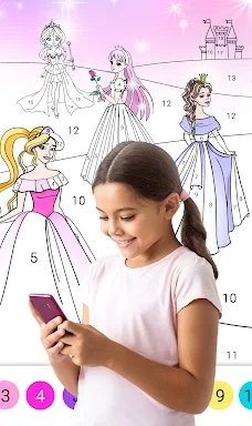 Princess Coloring by Number screenshots