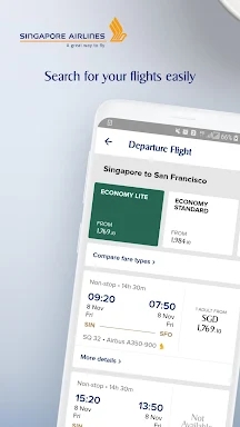 Singapore Airlines screenshots